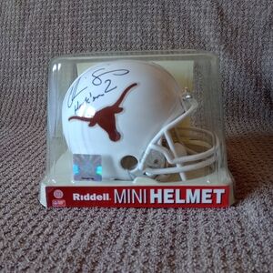CHRIS SIMMS AUTOGRAPH TEXAS LONGHORNS MINI HELMET BECKETT HOOK EM SIGNED AUT0